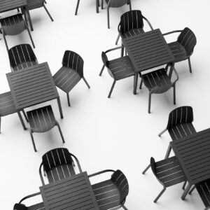 Outdoor 4 Seater Dining Set with Tibernia Armchairs by Nardi Italy